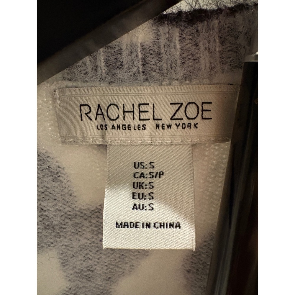 Rachel Zoe Womens Small Polka Dot Eyelash Knit Short Sleeve Sweater Chic Sz S - Picture 7 of 8